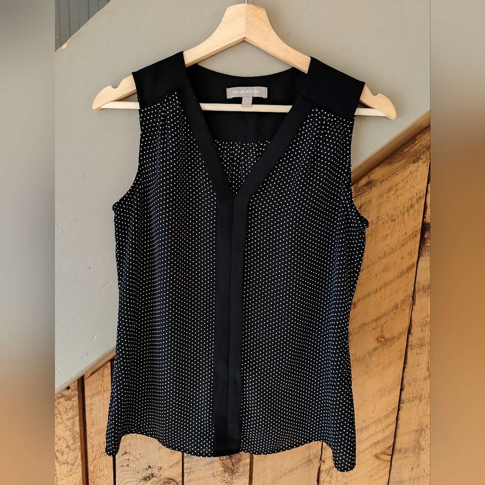 Elegant Black and White Polka Dot Women's Top